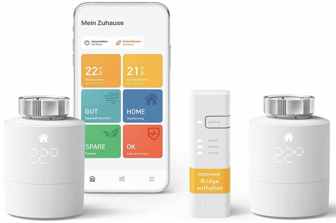 tado° smartes Heizkörperthermostat im Wifi Starter Kit V3+, inklusive 2 x Thermostat für Heizungen – 37% Rabatt