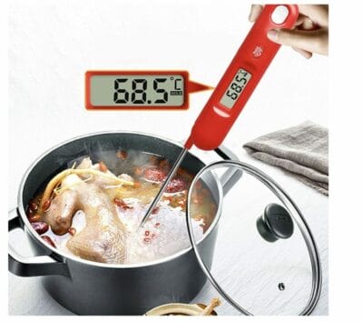 Kaufe jetzt dein digitales Fleischthermometer in Rot und hebe dein Kocherlebnis auf ein neues Level!