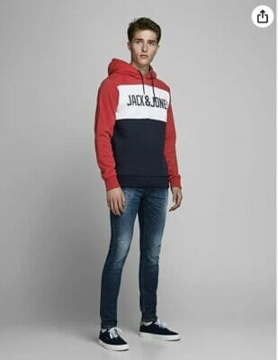 JACK JONES Male Hoodie Colourblocking Logo1