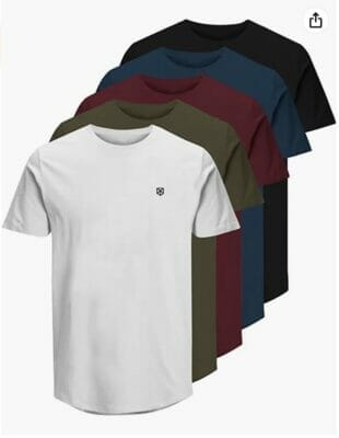 JACK JONES Male T Shirt 5er Pack