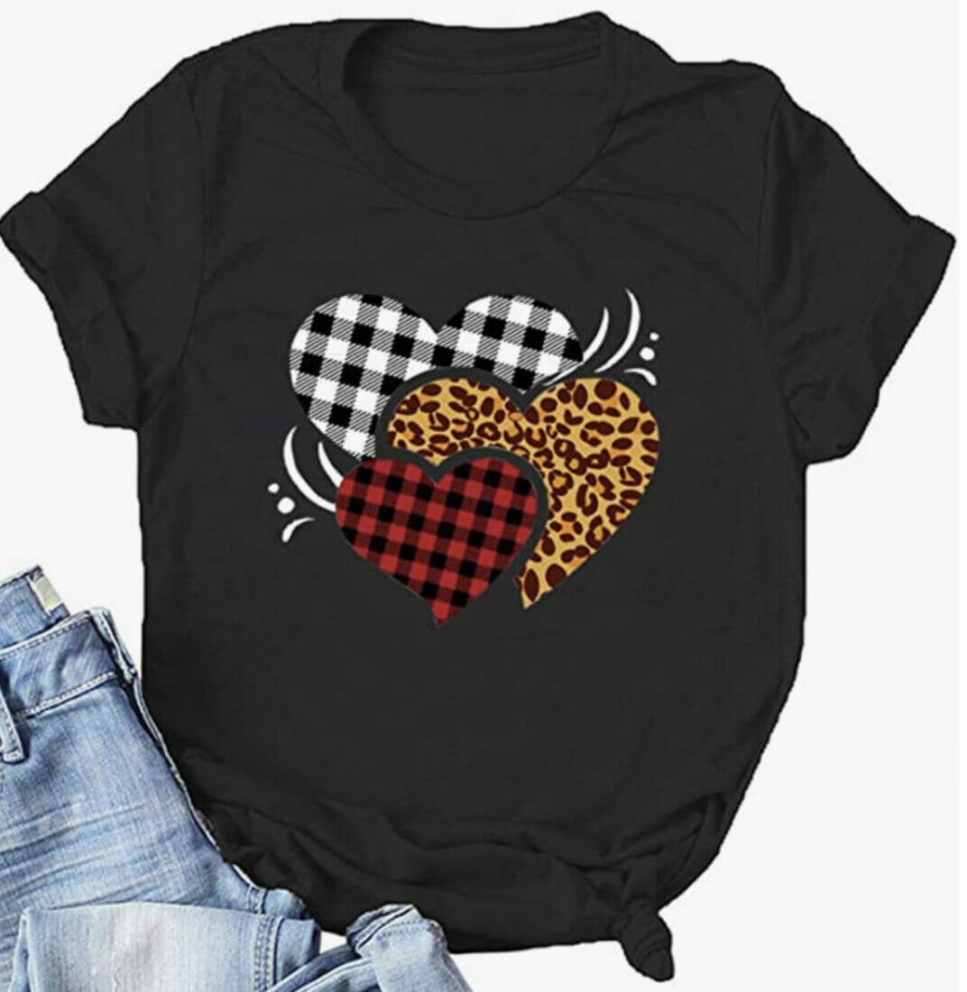 SHINEHUA Damen Valentinstag T-Shirt – 50% Rabatt