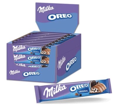 Milka Schokoriegel Milka & OREO – zartschmelzende Schokolade trifft auf knusprige Keksstückchen