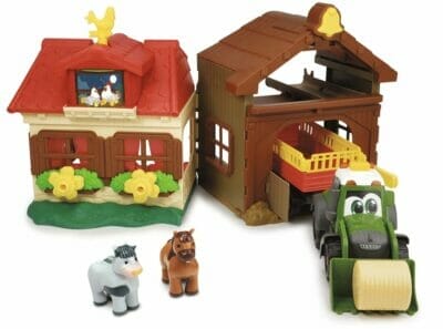 Dickie Toys 203818000 Happy Farm House Abenteuer auf dem Bauernhof Set fuer Kinder ab 1 Jahr Traktor mit Tieren Licht Sound