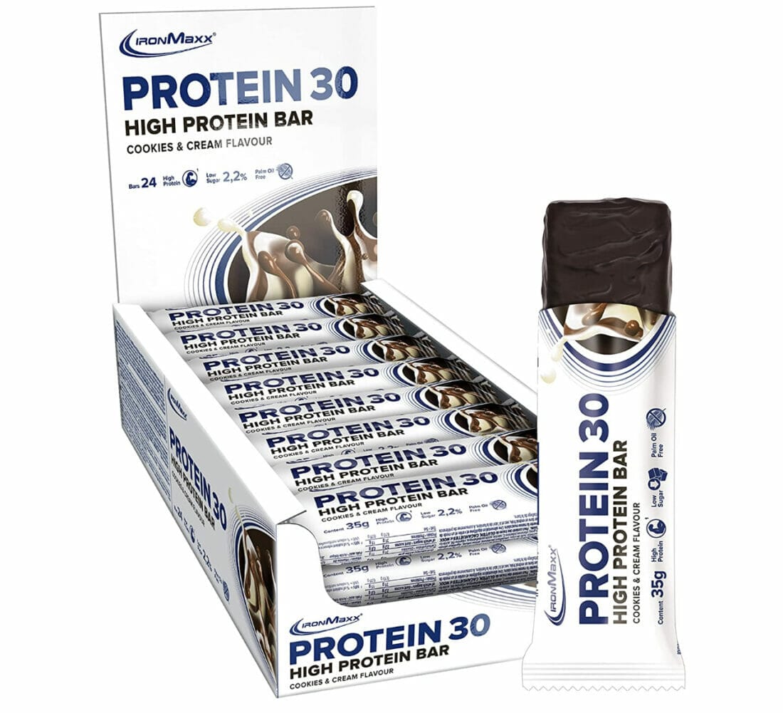 IronMaxx Protein Proteinriegel Cookies and Cream (30 Stück) – 20% Rabatt + 5% Spar-Abo + 15% Rabatt auf die erste Bestellung