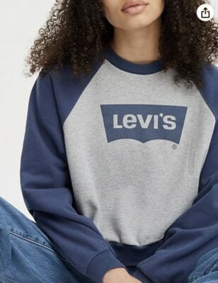Levis Damen Gr Vintage Raglan Crew Greys1