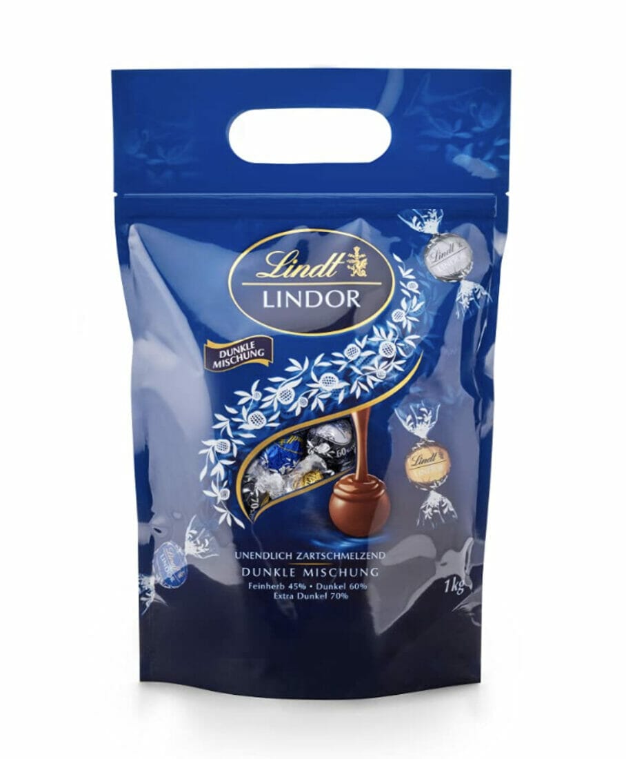 Lindt LINDOR Schokoladen Kugeln Dunkle Mischung (1 kg Beutel) – 29% Rabatt + 5% Spar-Abo + 5% Rabatt auf die erste Bestellung