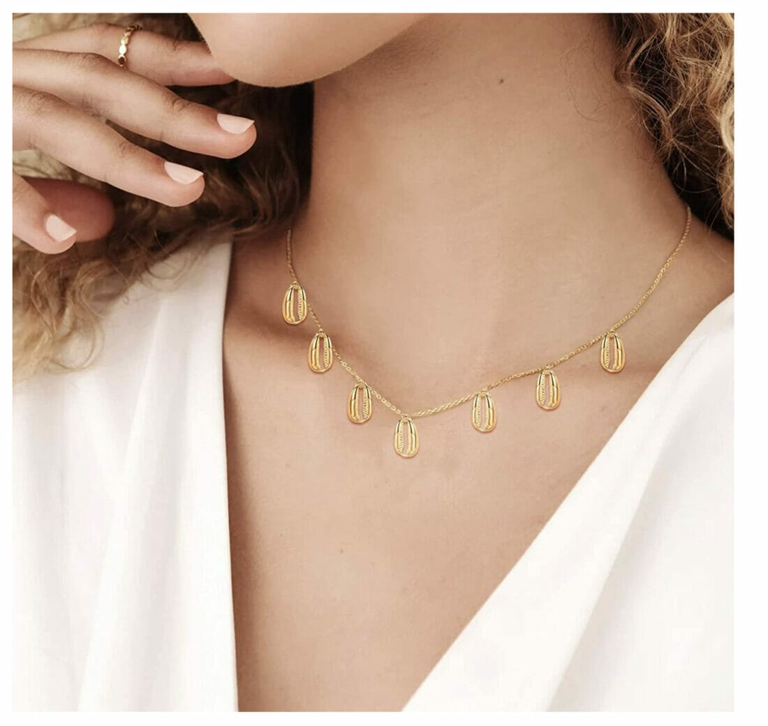 Damen Halskette mit Muschelanhängern – 70% Rabatt