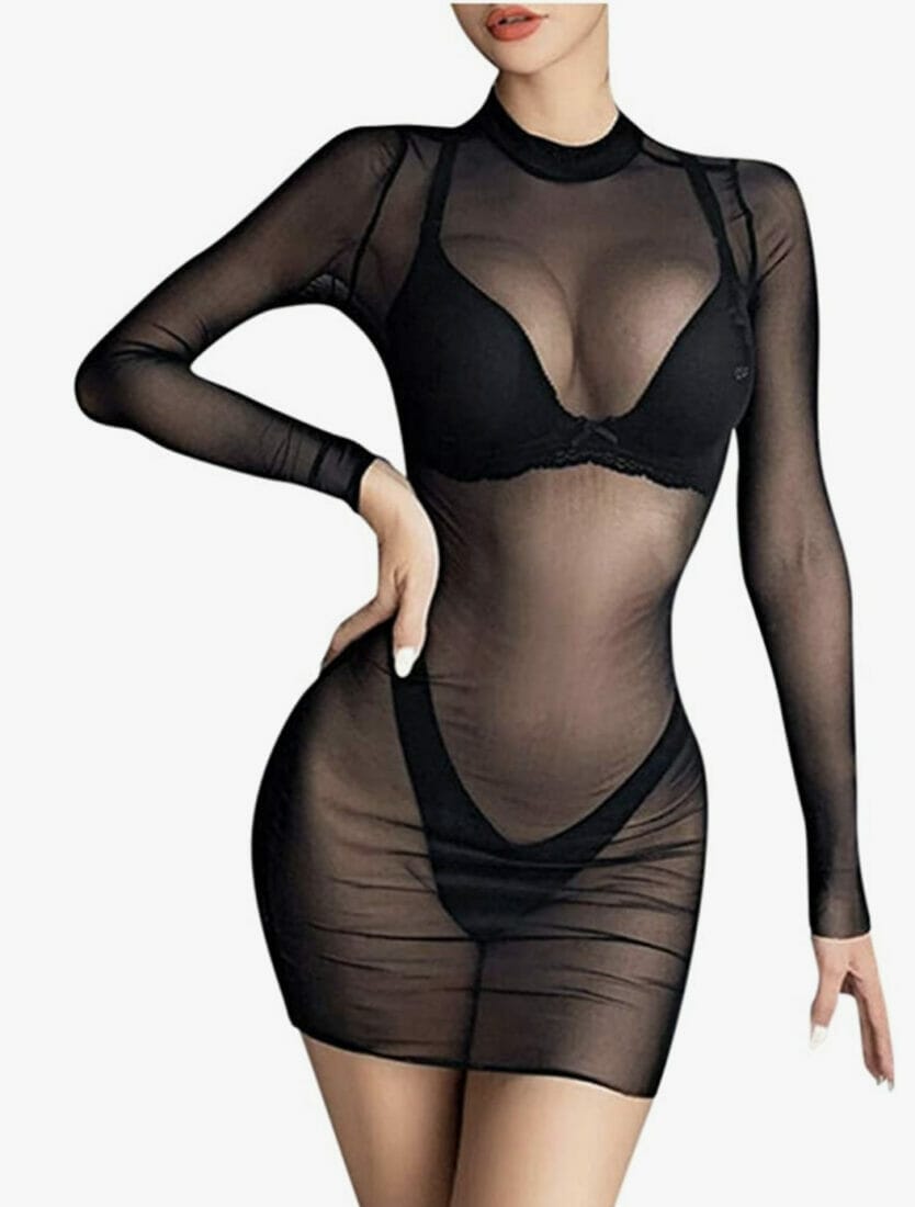Transparentes Damen Dessous Kleid von NMSLCNM – 70% Rabatt