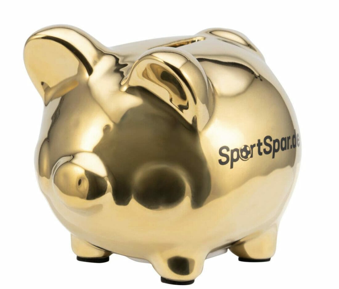 SportSpar.de „SparSau“ Sparschwein aus Keramik gold – nur 2,99 €