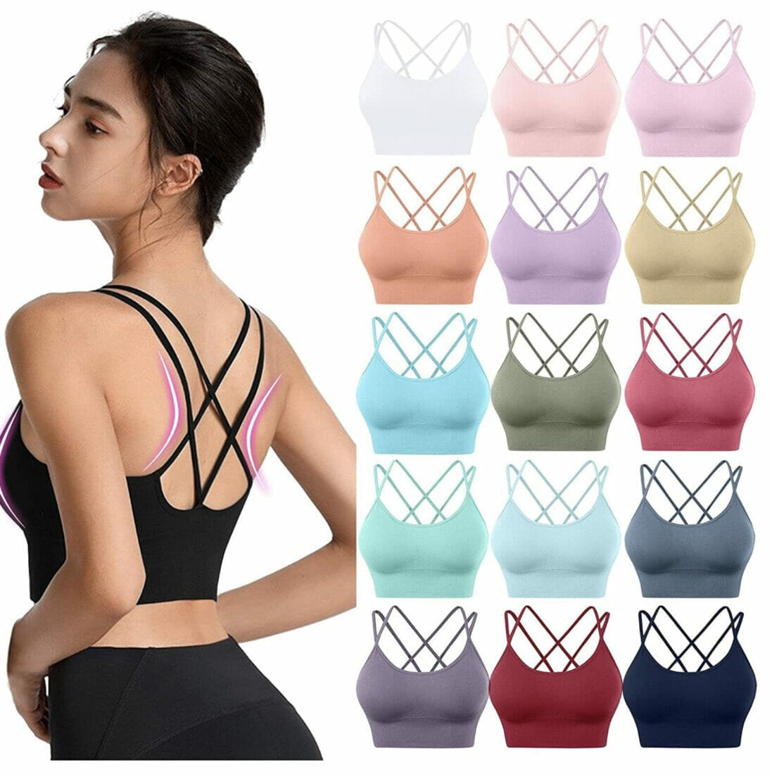 Rückenfreier Sport BH für Damen – 50% Rabatt