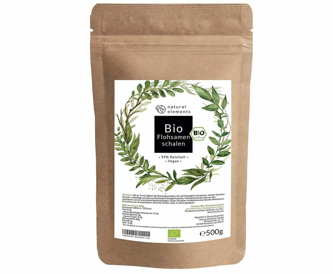 Bio Flohsamenschalen in Premium-Qualität 500g – 42% Rabatt + 5% Spar-Abo