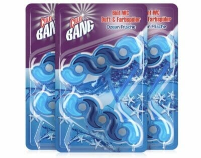 Cillit Bang Blue Wave WC Spueler Ozean Frische – Toilettenreinigung mit Reinigungsschaum Frischeduft – 3 x 2er Pack