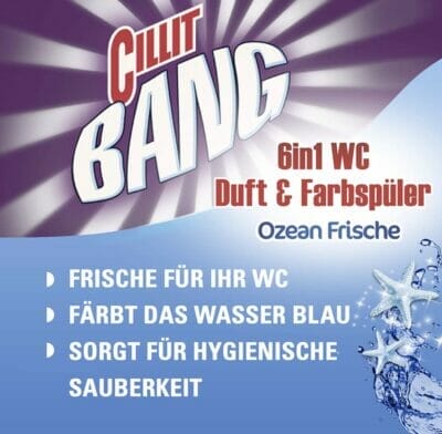 Cillit Bang Blue Wave WC Spueler Ozean Frische – Toilettenreinigung mit Reinigungsschaum Frischeduft – 3 x 2er Pack1