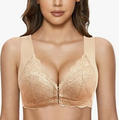 Damen Spitze BH Sexy V Ausschnitt Comfort Bra1