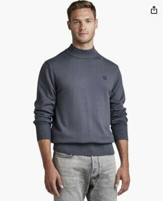G Star Herren Premium Core Mock Knit Pullover Sweater