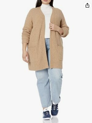 Goodthreads Damen Oversized-Bouclé-Strickjacke - 79% Rabatt 3 Goodthreads Damen Oversized Boucle Strickjacke Rippstrick