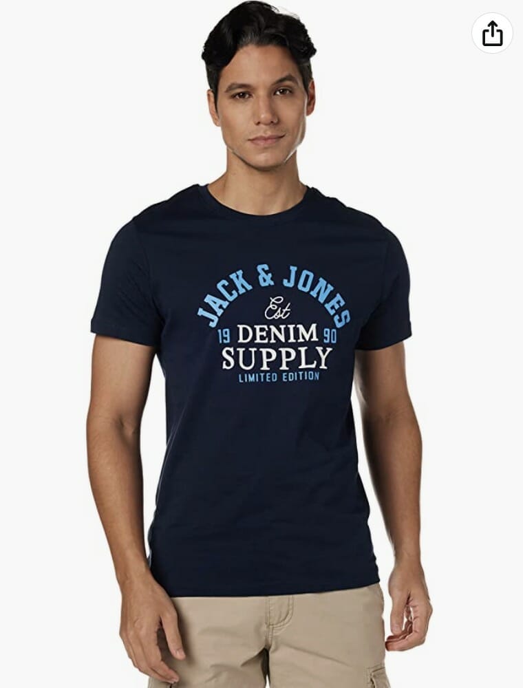 JACK & JONES Herren T-Shirt in Dark Navy – 40% Rabatt