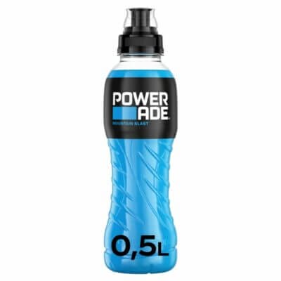 Ansicht einer Flasche Powerade Sports Mountain Blast