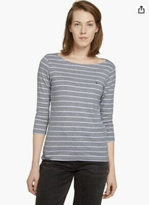 TOM TAILOR Damen Longsleeve mit Logo Stickerei 1032035