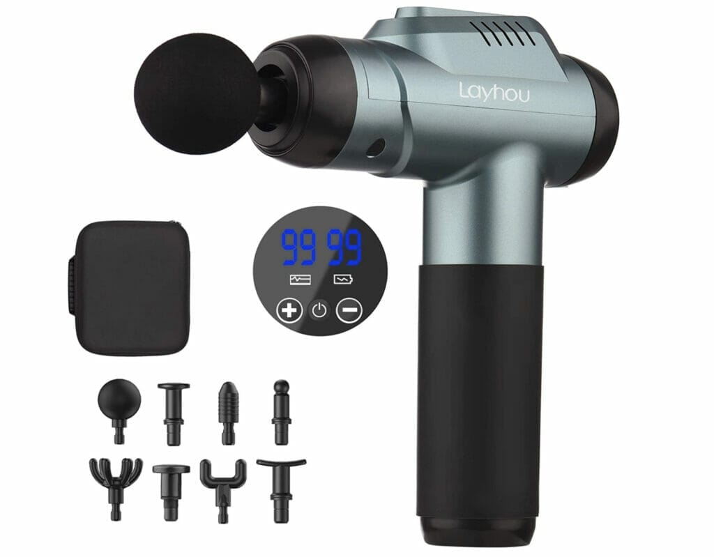 Massagepistole mit 8 Aufsätzen – 30% Rabatt