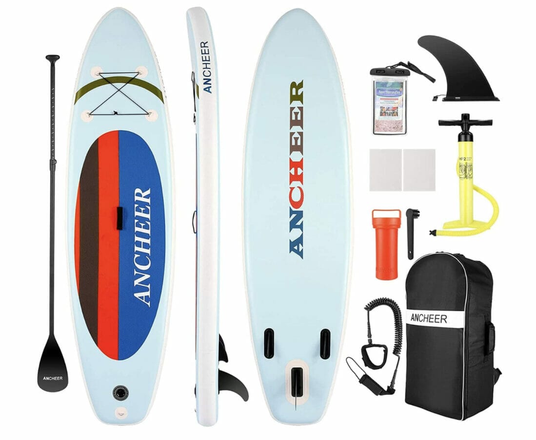 ANCHEER Aufblasbares Stand-Up-Paddle-Board mit Premium-SUP-Zubehör und Tragetasche – 30% Rabatt
