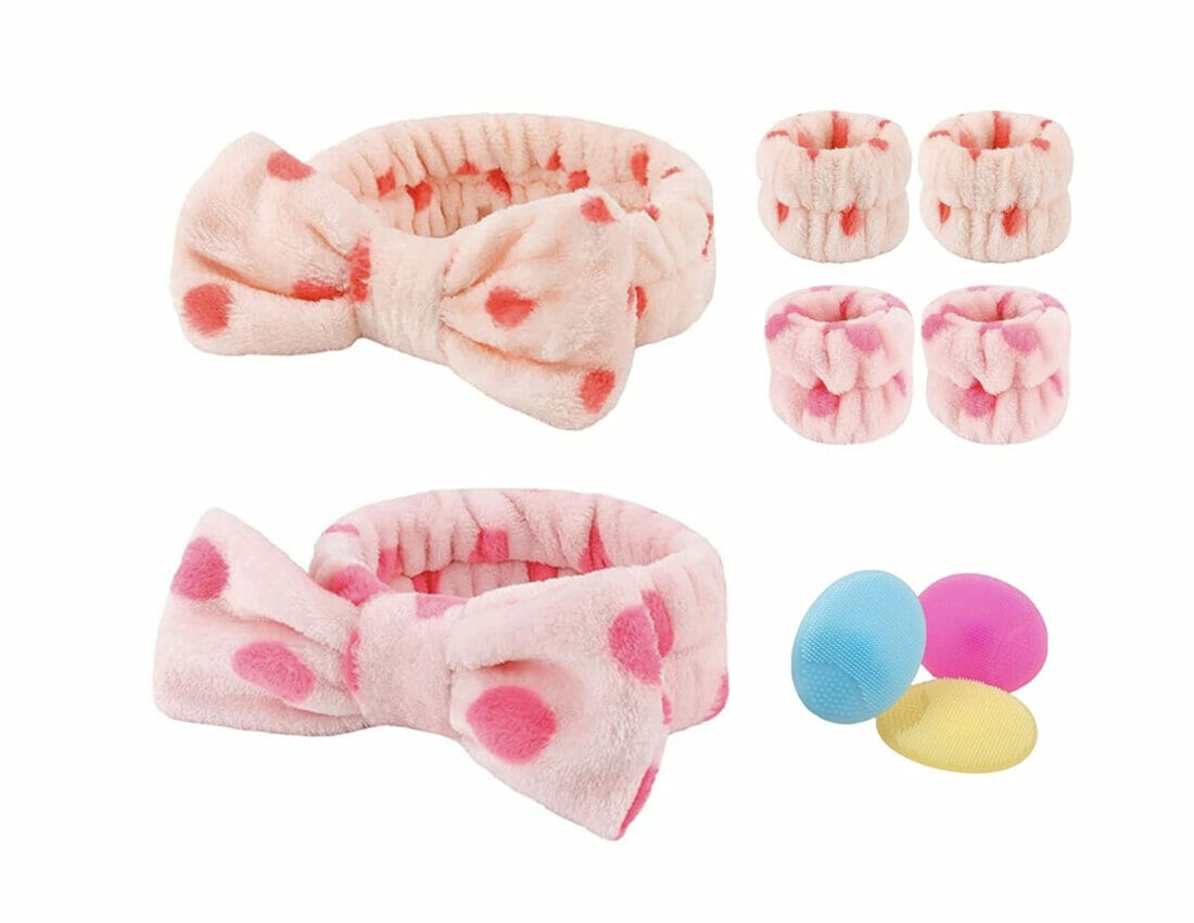 9-teiliges Gesichtsreinigungsset mit Plüsch Haarband – 50% Rabatt