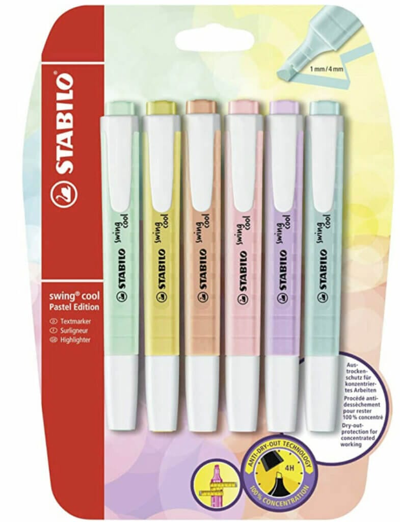 Textmarker – STABILO swing cool Pastel Edition 6er Pack  – 42% Rabatt