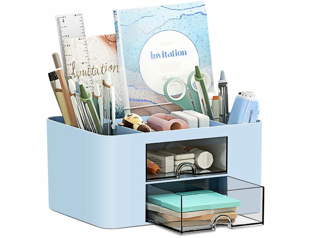 Schreibtisch Organizer mit Schublade & Stifthalter – 50% Rabatt
