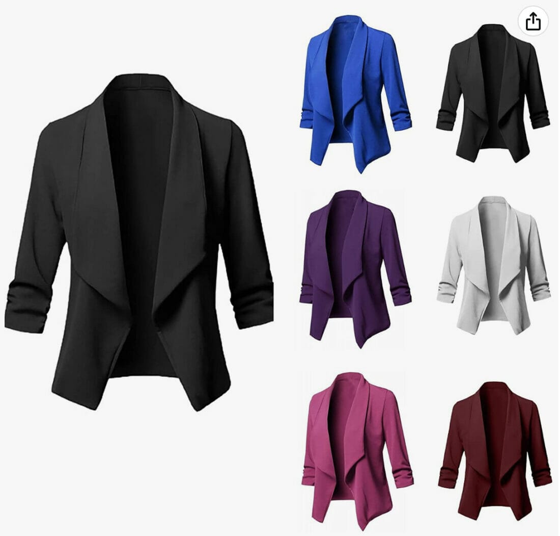 Damen-Blazer mit offener Front – 50% Rabatt