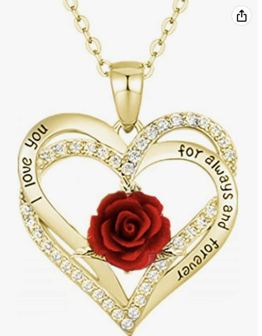 Halskette Damen Muttertagsgeschenk Forever Love Herz in verschiedenen Farbvarianten- 80% Rabatt