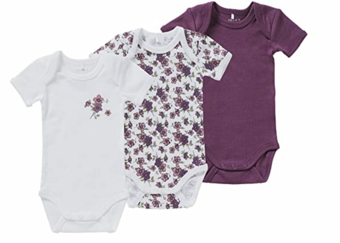 NAME IT Baby Mädchen 3er-Pack Kurzarm Bodys – 59% Rabatt
