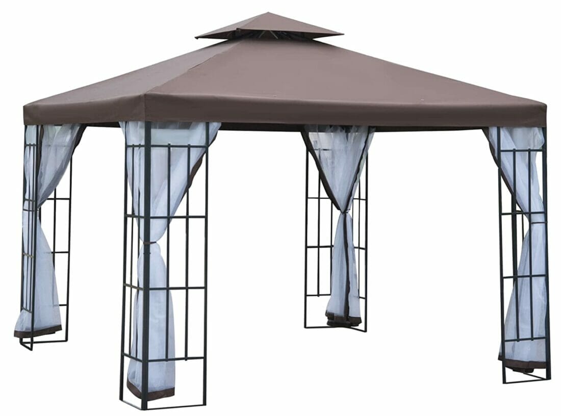 Outsunny Pavillon Gartenpavillon mit Moskitonetz Seitenwänden – 37% Rabatt