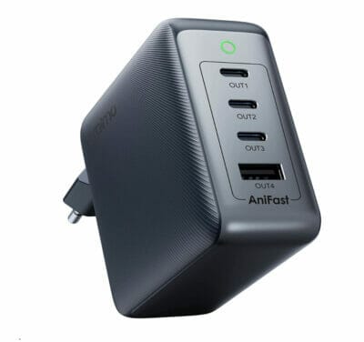 Effizientes 120W USB-C Ladegerät mit 4 Ports, PPS-Kompatibilität. Perfekt für MacBook Pro, iPhone 14 Pro, iPad Pro.