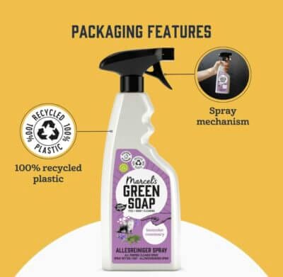 Umweltfreundliches Allzweckspray Lavendel & Rosmarin: Vegan, 97% biologisch abbaubar, für saubere Oberflächen.