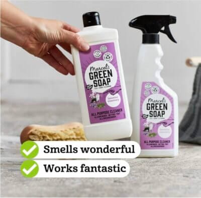 Marcel's Green Soap: Allzweckreiniger mit Lavendel & Rosmarin, 100% recycelte Flasche, 500 ml.