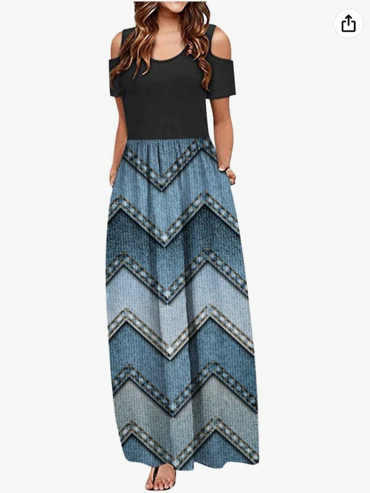 Maxikleid für Damen mit tollen Mustern – 50% Rabatt