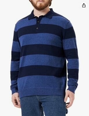 TOM TAILOR Herren Strickpullover mit Kragen Streifen