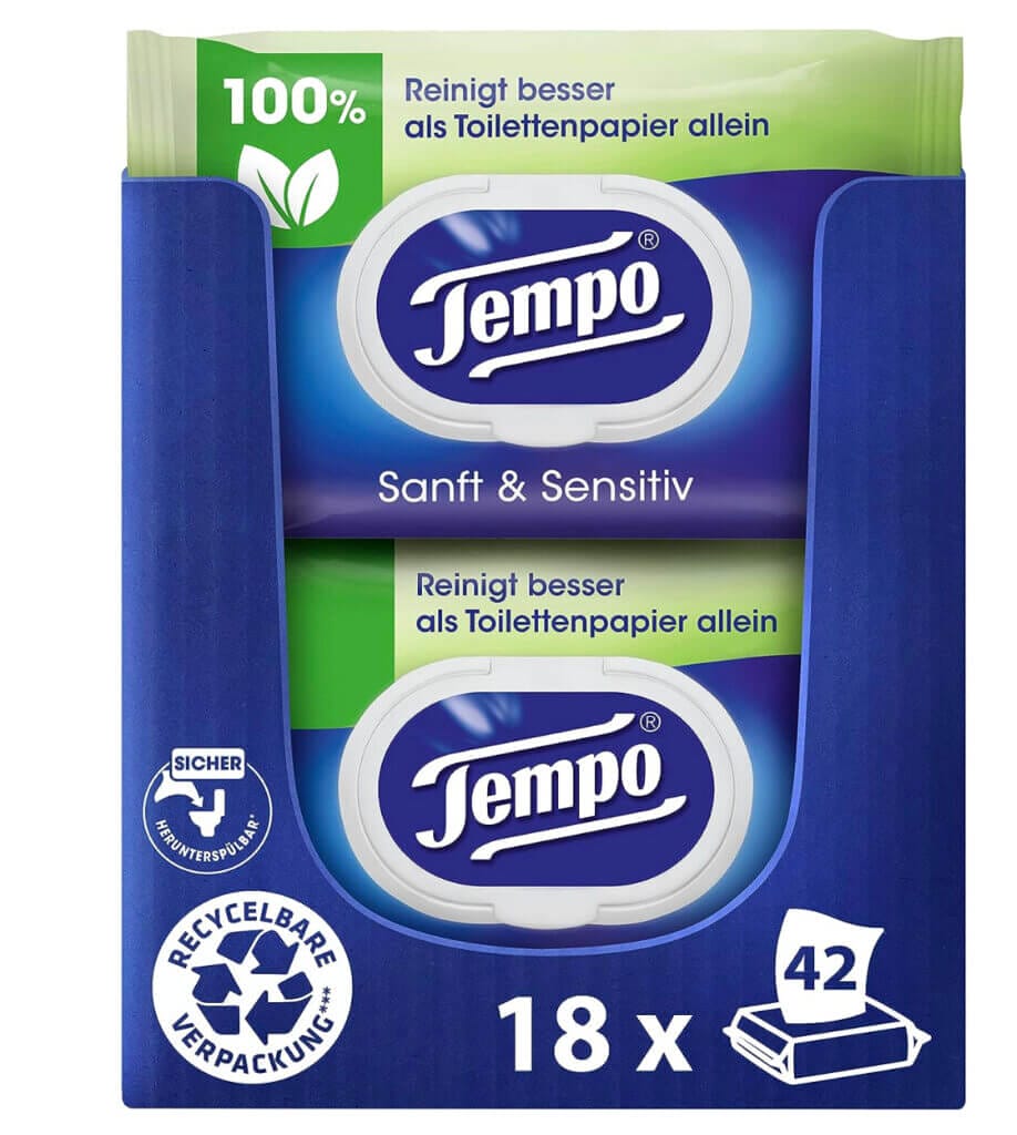 Tempo Toilettenpapier feucht (18 Stück) – 31% Rabatt