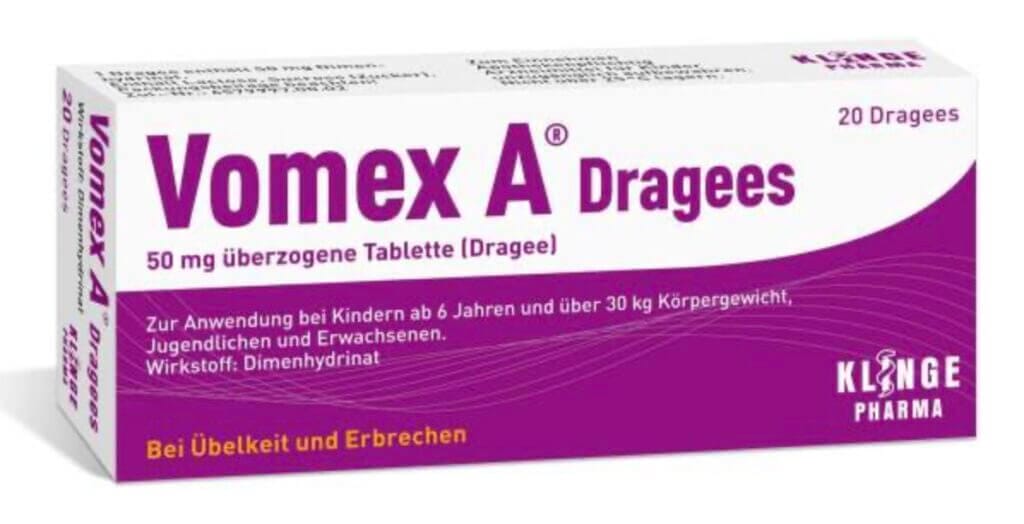 VOMEX A Dragees 50 mg überzogene Tabletten – 20 Stück – 21% Rabatt