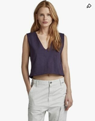 G STAR RAW Damen Boxy Cropped Graphic Weste Tops