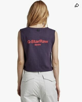 G STAR RAW Damen Boxy Cropped Graphic Weste Tops1