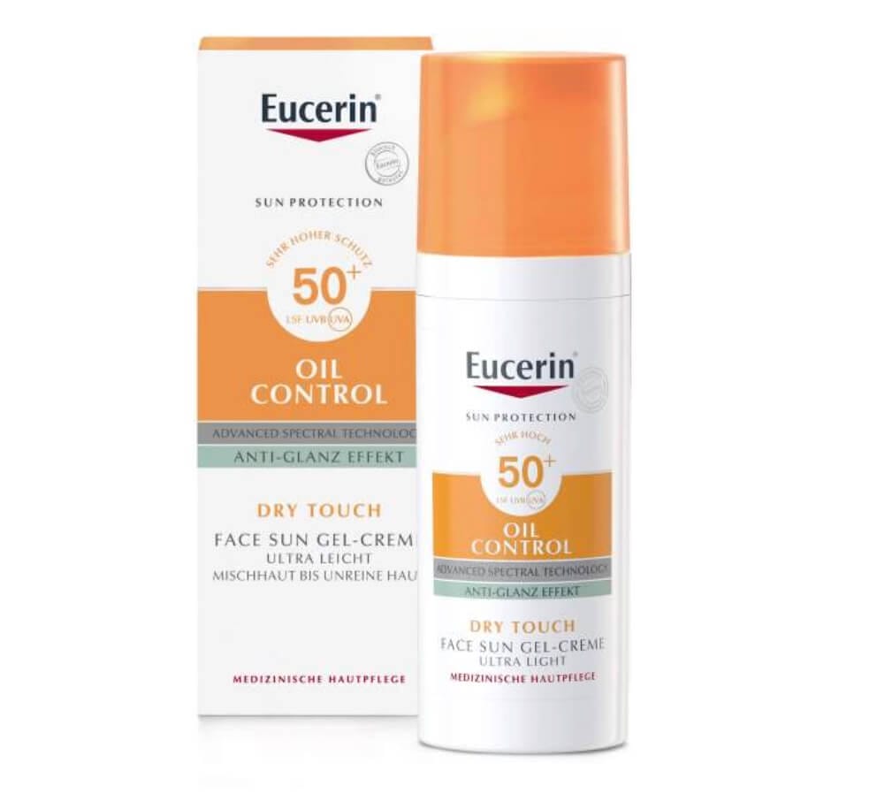 Kostenloser Versand: Eucerin Sun Oil Control Face LSF 50+ 50 ml Gel-Creme –  33% Rabatt