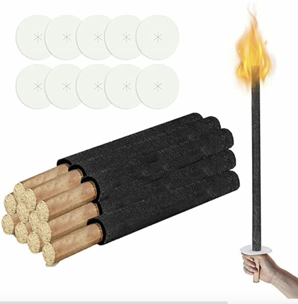 Sonnewelt 10er Set Wachsfackeln - Natürliche Fackeln Mit 90 Min Brenndauer & Extra Langem Griff