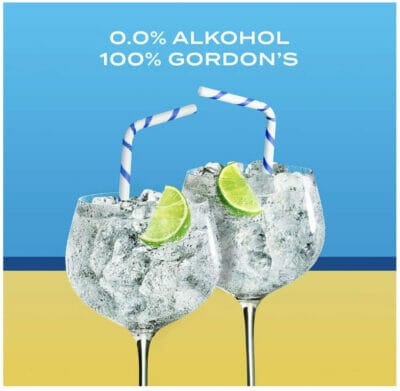 Gordon's Alkoholfrei 0,0% Gläser mit EIs