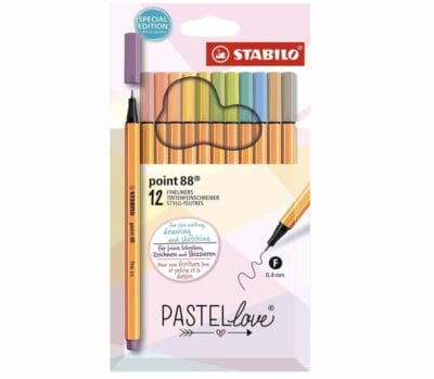 Fineliner STABILO point 88 Pastellove Set 12er Pack mit 12 verschiedenen Farben