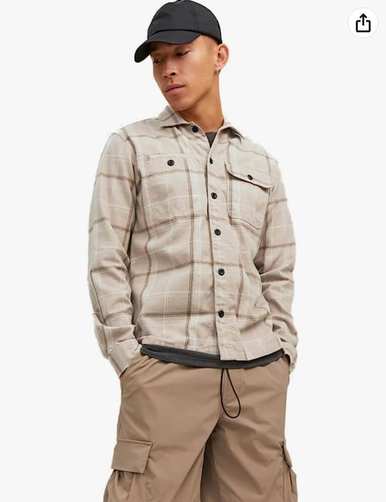 JACK & JONES Herren Hemd in kariertem Cobblestone-Design – 58% Rabatt