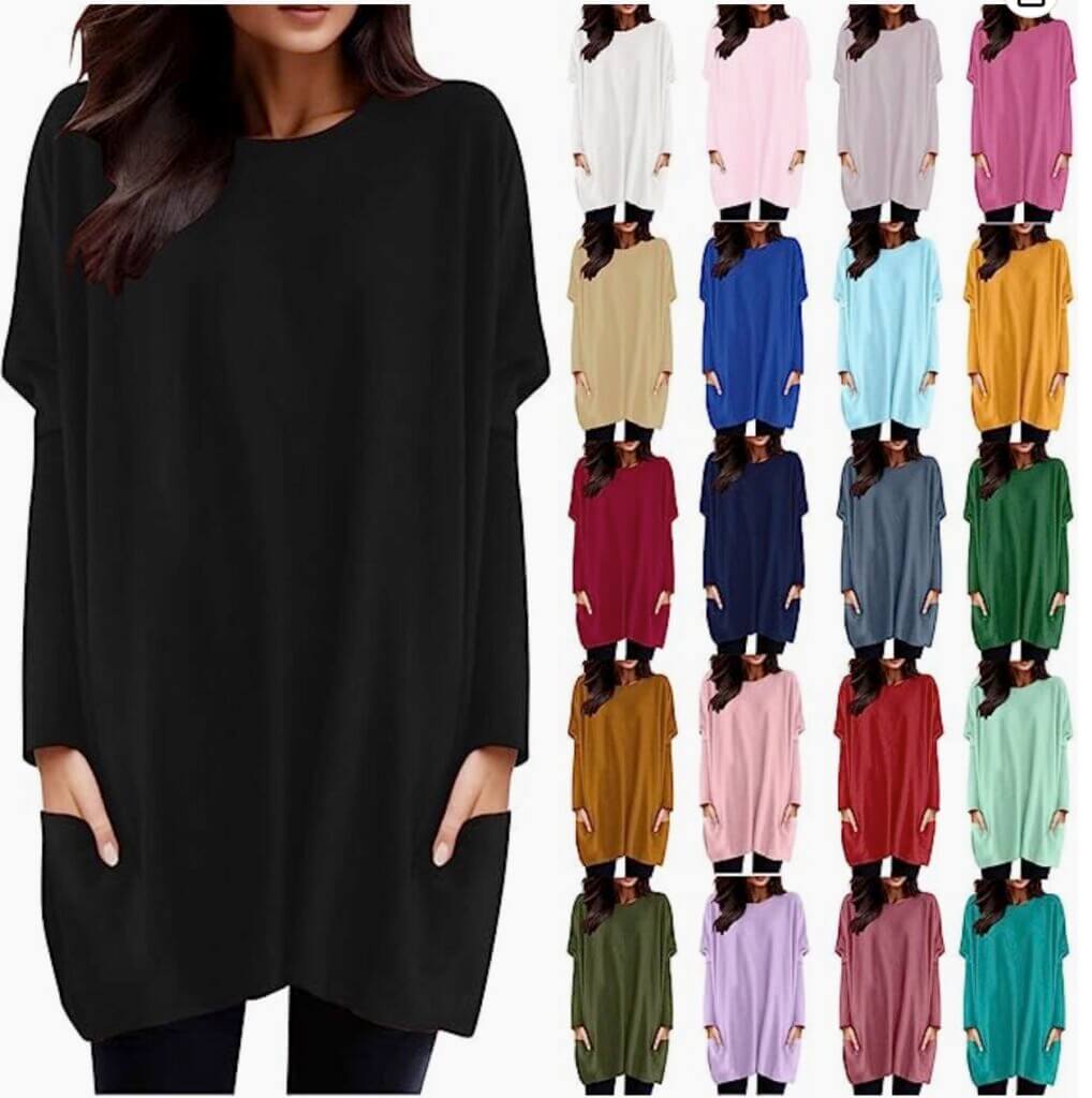 Langarm Shirt mit Rundhals – 50% Rabatt