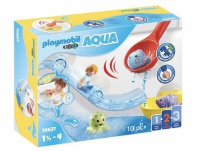 PLAYMOBIL 1.2.3 Aqua 70637 Fangspass mit Meerestierchen Badewannenspielzeug fuer Kleinkinder Mit schwimmfaehigen Fischen Erstes Spielzeug fuer Kinder ab 15 bis 4 Jahre