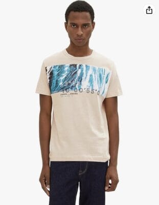 TOM TAILOR Herren T Shirt mit Fotoprint aus Baumwolle