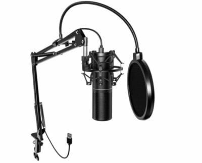 TONOR USB Gaming Mikrofon PC Podcast Kondensator Microphone Kit Nierencharakteristik mit Arm Staender